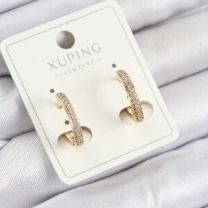 Tegan Xuping Zirkon Taşlı I Model Gold Renk Kadın Küpe TG27BKP10846