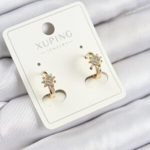 Tegan Xuping Zirkon Taşlı Çiçek Model Gold Renk Kadın Küpe TG27BKP10849
