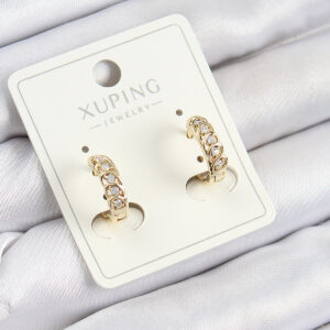 Tegan Xuping Zirkon Taşlı Ardışık Model Gold Renk Kadın Küpe TG27BKP10853
