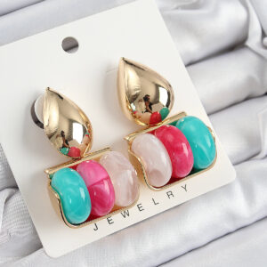 Tegan Pirinç Karışık Renk Vintage Model Kadın Küpe TG27BKP10865