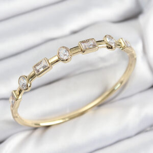 Tegan Pirinç Zirkon Taşlı Geometrik Model Model Gold Renk Kadın Kelepçe TG27BB7581
