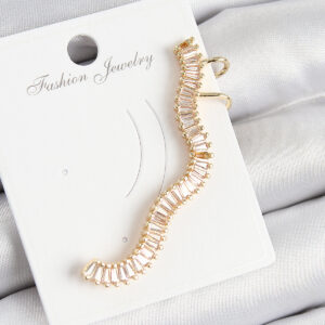 Tegan Pirinç Su Yolu Model Gold Renk Sağ Kıkırdak Küpe TG27BKP10985