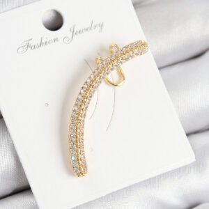 Tegan Pirinç Zirkon Taşlı Model Gold Renk Sağ Kıkırdak Küpe TG27BKP11000