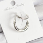 Tegan Pirinç Halka Model Gümüş Renk Sağ Kıkırdak Küpe TG27BKP10997