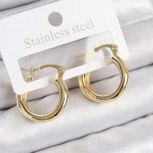 Tegan Pirinç Halka Model Gold Renk Kadın Küpe TG27BKP11037