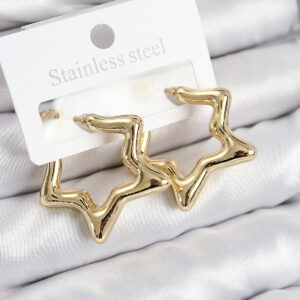 Tegan Pirinç Yıldız Model Gold Renk Kadın Küpe TG27BKP11012
