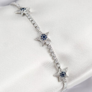 Tegan Pirinç Zirkon Taşlı Yıldız Model Gümüş Renk Kadın Bileklik TG27BB7902