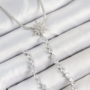 Tegan Pirinç Zirkon Taşlı Kutup Yıldızı Model Gold Renk Y Kolye TG27BKO10452