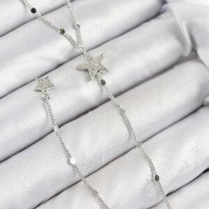 Tegan Pirinç Zirkon Taşlı Yıldız Model Gümüş Renk Y Kolye TG27BKO10455