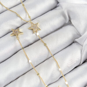 Tegan Pirinç Zirkon Taşlı Yıldız Model Gold Renk Y Kolye TG27BKO10454