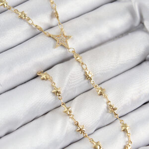 Tegan Pirinç Zirkon Taşlı Yıldız Model Gold Renk Y Kolye TG27BKO10459