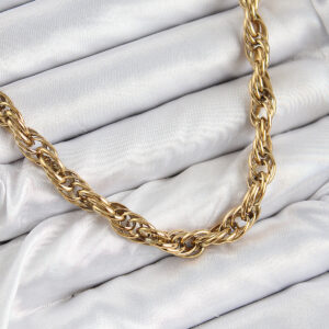 Tegan 316L Çelik Halat Model Gold Renk Kadın Kolye TG27BKO10481