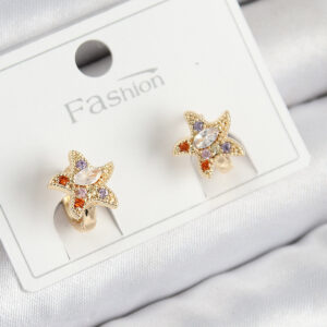 Tegan Pirinç Zirkon Taşlı Yıldız Model Gold Renk Çocuk Küpe TG27BKP11200