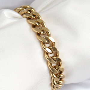 Tegan 316L Çelik Klasik Kalın Zincir Model Gold Renk Kadın Bileklik TG27BB7791