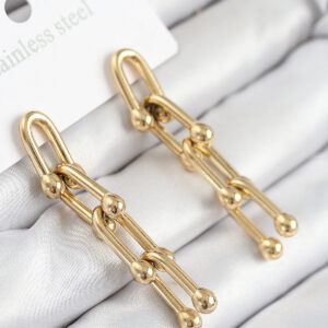 Tegan 316L Çelik Sallantılı Tifany Model Gold Renk Kadın Küpe TG27BKP11213