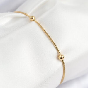 Tegan 316L Çelik Topcuk Model Gold Renk Kadın Bileklik TG27BB7845