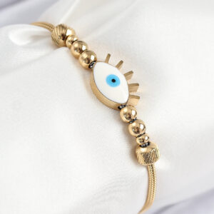 Tegan 316L Çelik Göz Charm Model Gold Renk Kadın Bileklik TG27BB7844