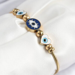 Tegan 316L Çelik Göz Charm Model Gold Renk Kadın Bileklik TG27BB7843