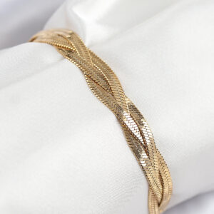 Tegan 316L Çelik Örgü İtalyan Zincir Model Gold Renk Kadın Bileklik TG27BB7835