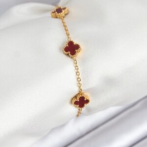 Tegan 316L Çelik Gold Zincir Baby Boy Bordo Renk Bileklik TG27BB7907