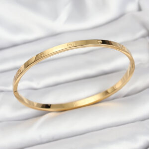 Tegan 316L Çelik Gold Renk 65 mm İnce Kadın Kelepçe Bileklik TG27BB7915