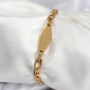 Tegan 316L Çelik Gold Renk Oval Yazı Yazmaya Uygun Kadın Bileklik TG27BB7917