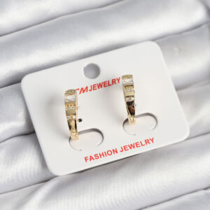 Tegan Pirinç Gold Renk Zirkon Taşlı Vintage Kadın Küpe TG27BKP11247