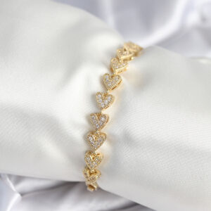 Tegan Pirinç Gold Renk Kalp Model Kadın Bileklik TG27BB7982