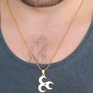 Tegan Gold Renk Metal 3 Hilal Figürlü Erkek Kolye TG27ERK346