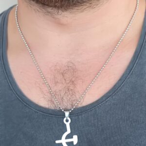 Tegan Silver Renk Metal Orak ve Balta Figürlü Erkek Kolye TG27ERK365