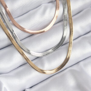 Tegan 316L Çelik Mix Renk İtalyan Zincir Model Kadın Kolye TG27BKO8208