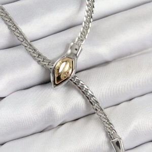 Tegan Pirinç Asansörlü Yılan Model Gümüş Renk Kadın Kolye TG27BKO10432