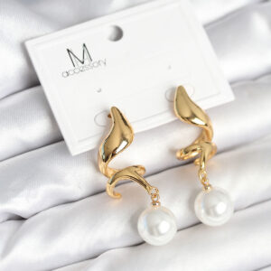 Tegan inci Detaylı Sarmal Model Gold Renk Pirinç Kadın Küpe TG27BKP11291