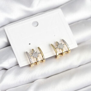 Tegan Kaburga Model Kutup Yıldızı Detaylı Gold Renk Kadın Küpe TG27BKP11296