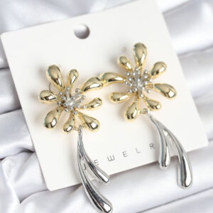 Tegan Çiçek Model Gold Gümüş Renk Kadın Küpe TG27BKP11298