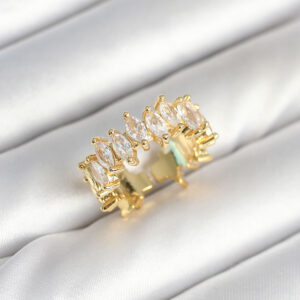 Tegan Pirinç Arpa Baget Zirkon Taşlı Kadın Yüzük TG27BYK3906