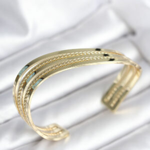 Tegan Eğik Şerit Model Gold Renk Pirinç Kadın Bileklik TG27BB8019