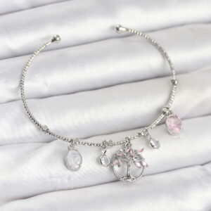 Tegan Hayat Ağacı Charmlı Gümüş Renk Pirinç Kadın Bileklik TG27BB8038