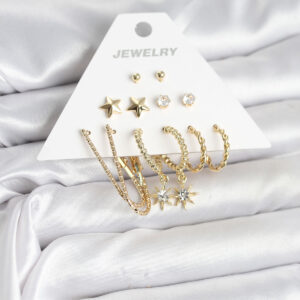 Tegan 6 Çift Kadın Küpe Seti Gold Renk TG27BKP11319