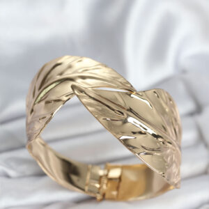 Tegan Pirinç Gold Renk Yaprak Model Kadın Bileklik TG27BB8060