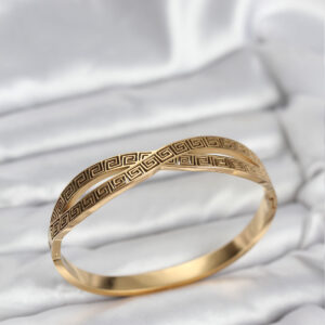 Tegan 316L Çelik Gold Renk Vintage Kadın Kelepçe Bileklik TG27BB8069