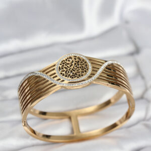 Tegan 316L Çelik Gold Renk Yaşam Ağacı Modelli Kadın Kelepçe Bileklik TG27BB8073