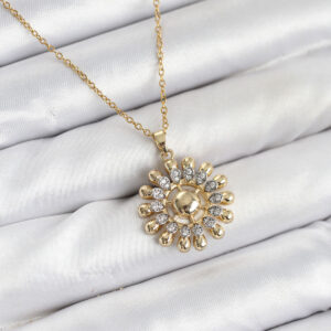 Tegan 316L Çelik Zincir Gold Renk Güneş Model Kadın Kolye TG27BKO10605