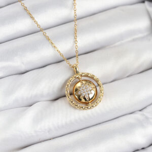 Tegan 316L Çelik Zincir Gold Renk Kutup Yıldızı Model Kadın Kolye TG27BKO10664