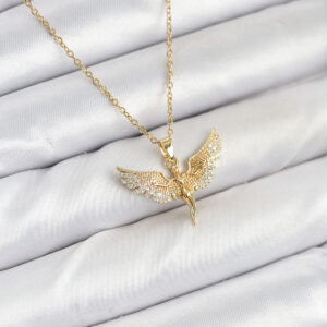 Tegan 316L Çelik Zincir Gold Renk Melek Model Kadın Kolye TG27BKO10621