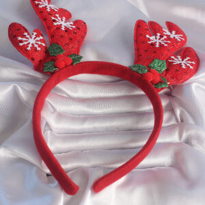 Tegan Yılbaşı Temalı Kar Tanesi İşleme Detay Geyik Boynuzu Figürlü Taç TG27SA1002