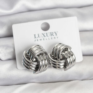 Tegan Pirinç Sarmal Gümüş Renk Kadın Küpe TG27BKP11347