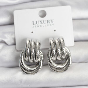 Tegan Gümüş Renk Halka Modelli Pirinç Kadın Küpe TG27BKP11351