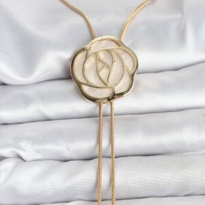 Tegan Pirinç Gold Renk Gül Model Asansörlü Kadın Kolye TG27BKO10636