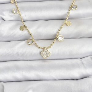 Tegan Pirinç Gold Renk Yonca Model Kadın Kolye TG27BKO10641